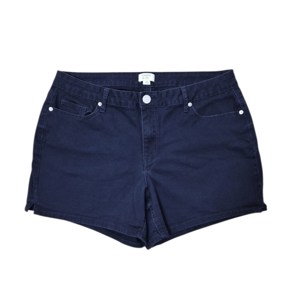 Crown & Ivy Cotton Shorts Navy Size 14